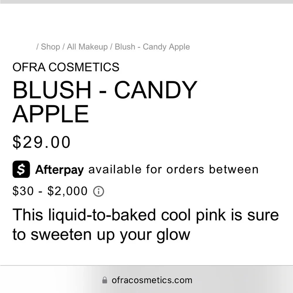 NEW NIB OFRA Cosmetics Blush in Candy Apple 0.25oz